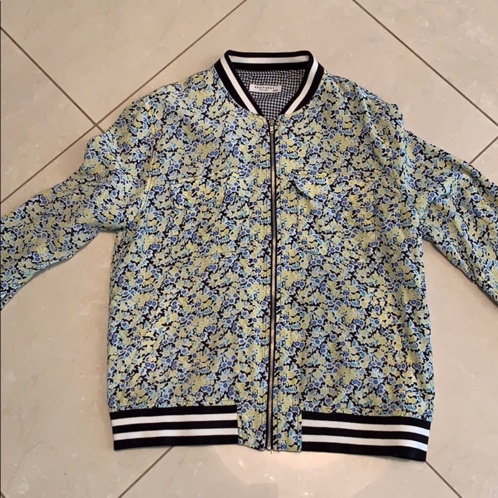 Flower zip up ultra light weight summer jacket.